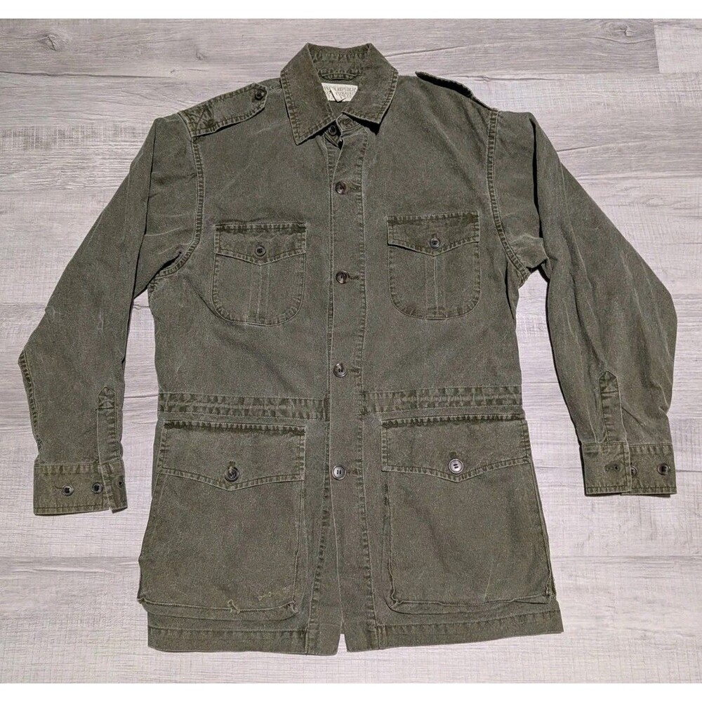 Vintage Banana Republic Safari Jacket Mens Size M Cotton Olive Green Utility